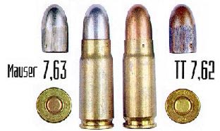 Патрон 7.63x25 Mauser и 7,62х25 TT
